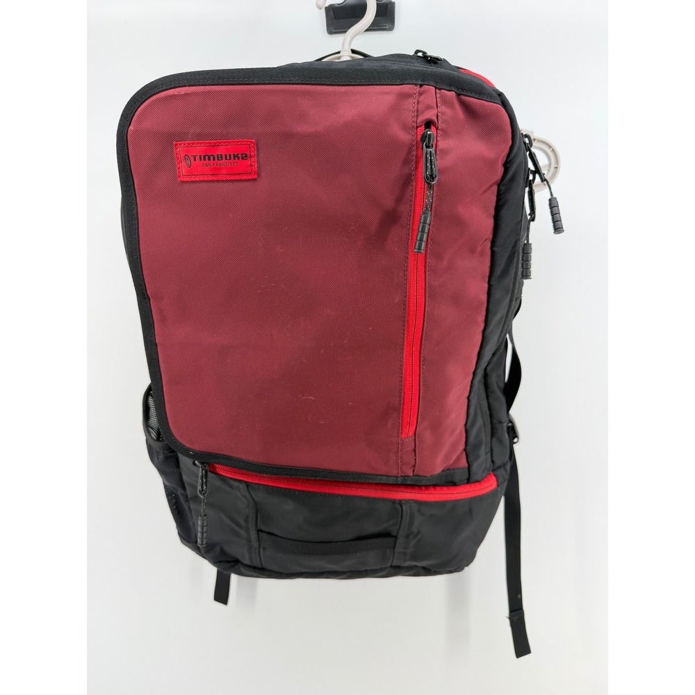 Timbuk2 Uptown Laptop Backpack Red Black Commuter Travel Bag with Bottle Opener